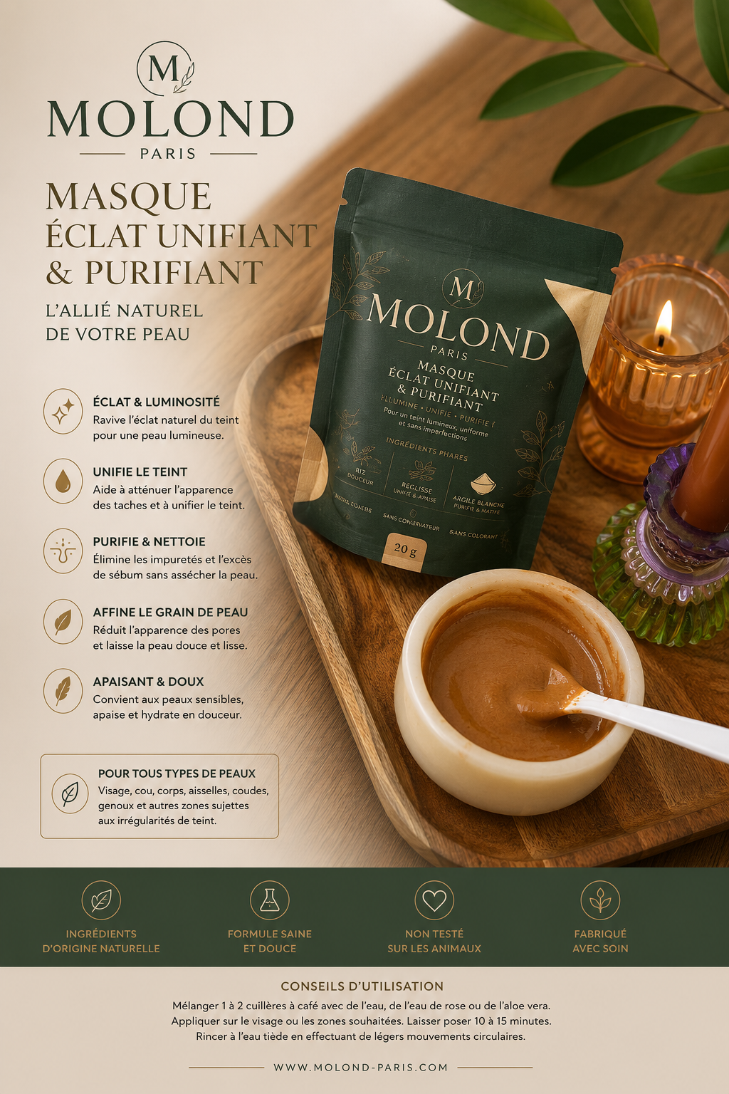 Molond Paris – Masque Éclat Unifiant